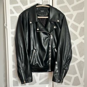 Moto Jacket -Faux Leather Black.